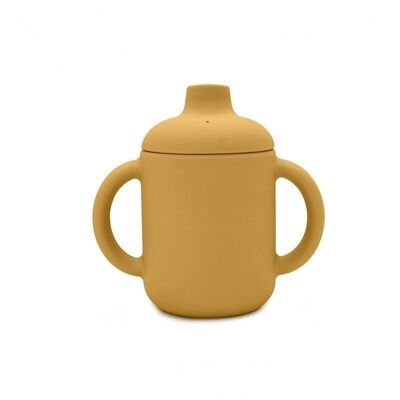 Silicone sippy cup with stud, honey yellow
