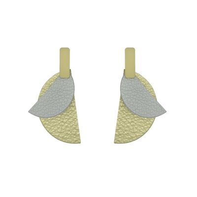 Half-moon earrings in eco-responsible recycled leather, CELINE model