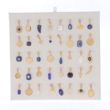 Kit de 40 charms - doré et bleu / KIT-CH08-0280-D-LAPIS 2
