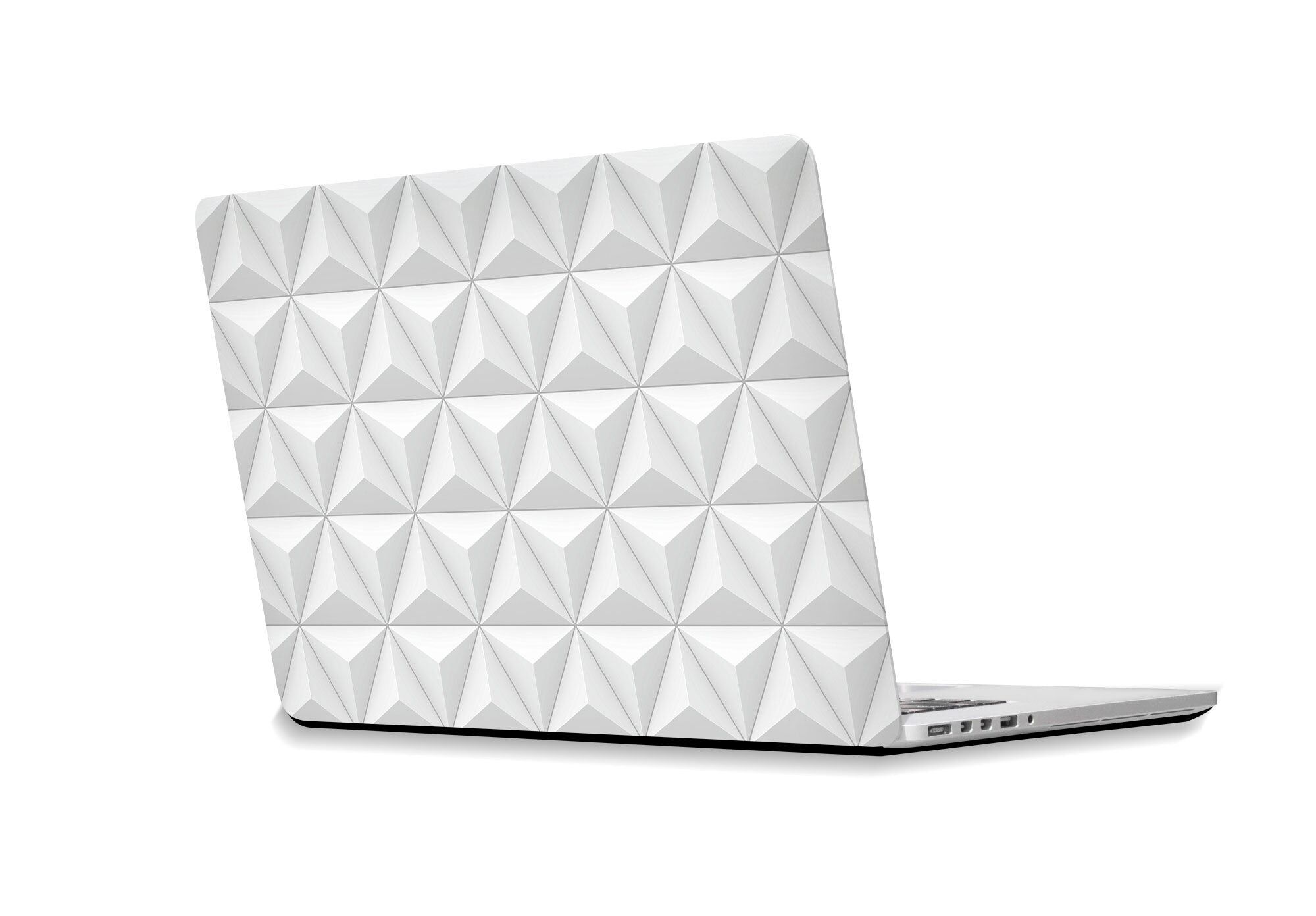 Sticker para ordenador portátil 3D Triangulos blanco-60189