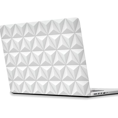 Sticker para ordenador portátil 3D Triángulos blanco-60189