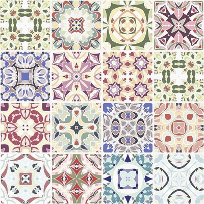 24 stickers mosaico abstracto-29193