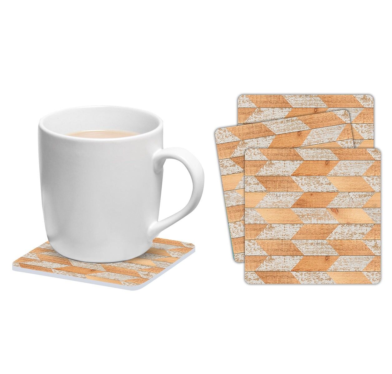 Set de 6 posavasos cuadrados Maderas zig-zag-37914