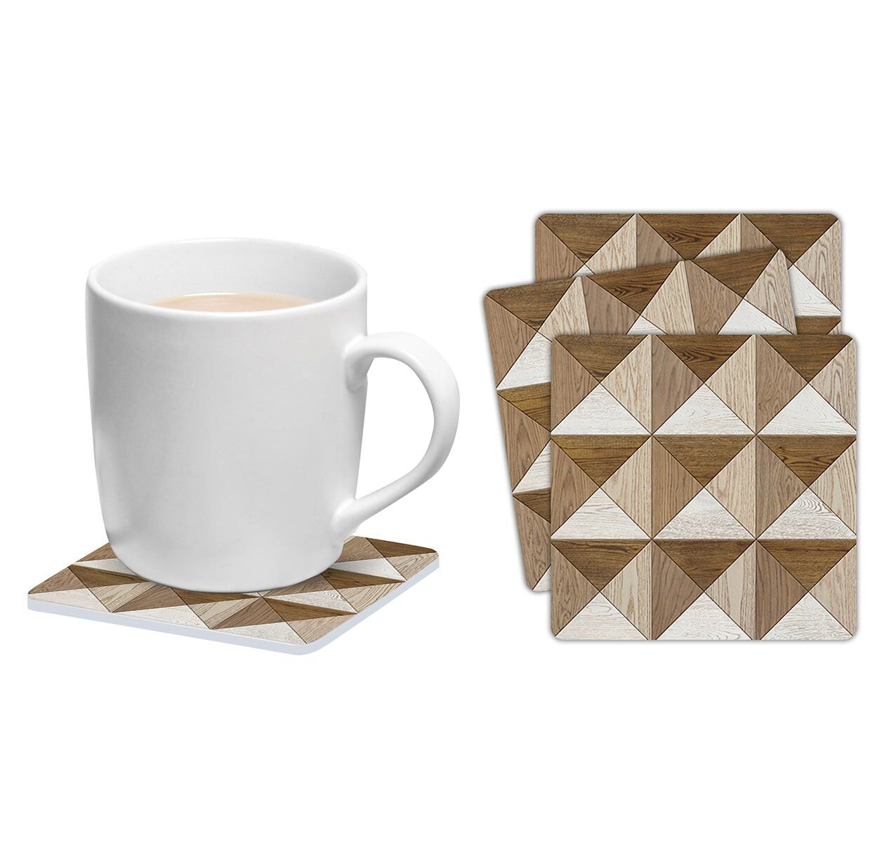 Set de 6 posavasos cuadrados madera 3D-37934