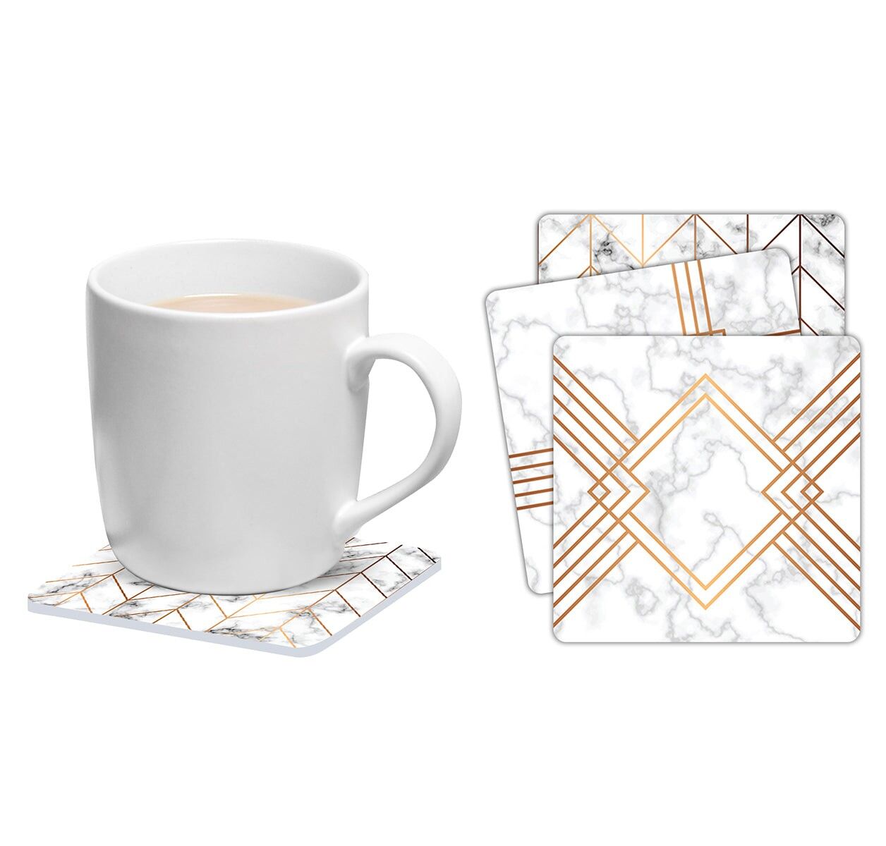 Set de 6 posavasos cuadrados Art decó marble-37930