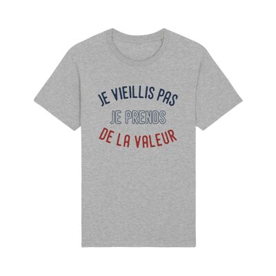 Tshirt gris chiné je vieillis pas je prends de la valeur enkr