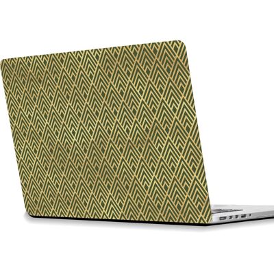 Sticker para ordenador portátil Rombos art-decó verde con oro-60159