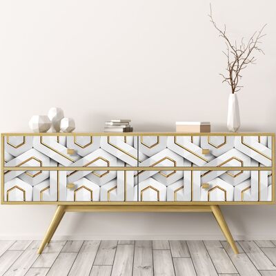 Rollo sticker 3d white and gold-36892