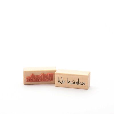 Motif stamp title: We are getting married (handwriting)