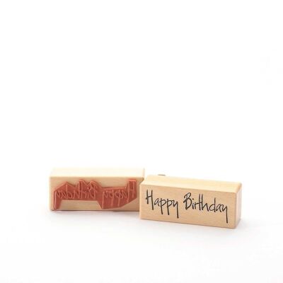 Motivstempel Titel: Happy Birthday (Handschrift)