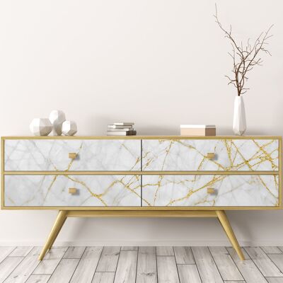 Rollo sticker Marble golden touch-36921