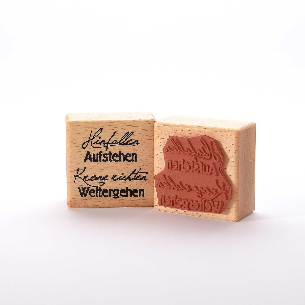 Timbro con motivo Titolo: cadere in basso alzarsi raddrizzare corona andare avanti