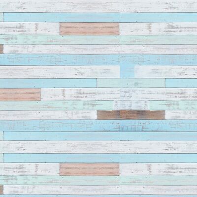 Cabecero Blue wooden boards-37590