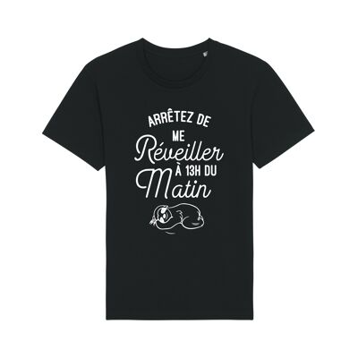 T-SHIRT NERA SMETTERE DI SVEGLIARSI ALLE 13:00 DEL MATTINO