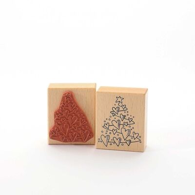 Titolo del francobollo con motivo: caldo albero di Natale