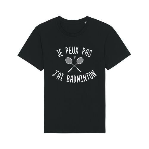 Tshirt noir je peux pas j'ai badminton