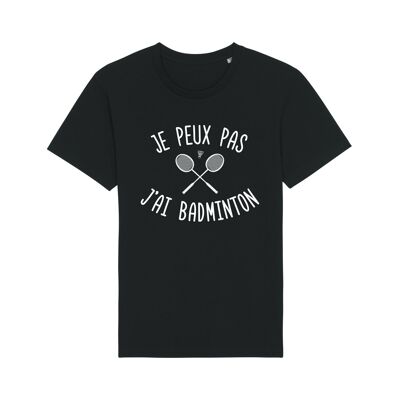 CAMISETA NEGRA NO PUEDO TENER BADMINTON