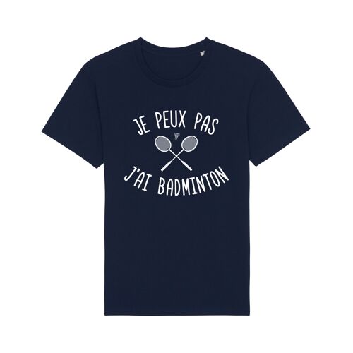 Tshirt navy je peux pas j'ai badminton