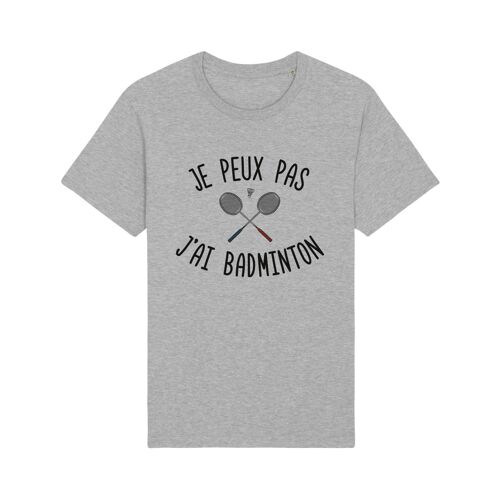 Tshirt gris chiné je peux pas j'ai badminton