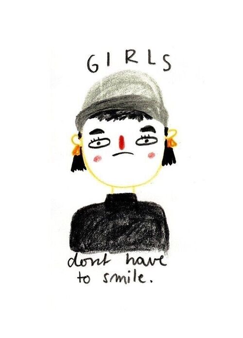 Postkarte - Girls don't have to Smile

| Grußkarte