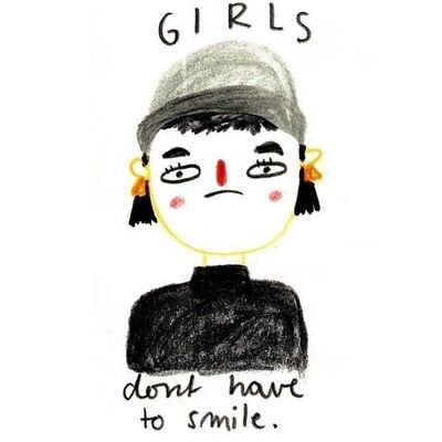 Cartolina - Le ragazze non devono sorridere

| biglietto d'auguri