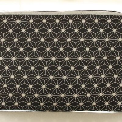 Alna black canvas zipped pouch