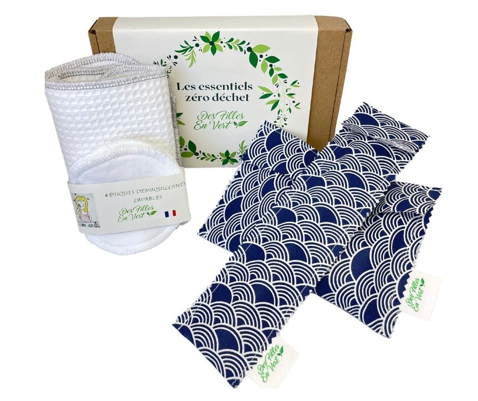 kit complet voyage zéro déchet - Vague bleue - Fait en France 🇫🇷