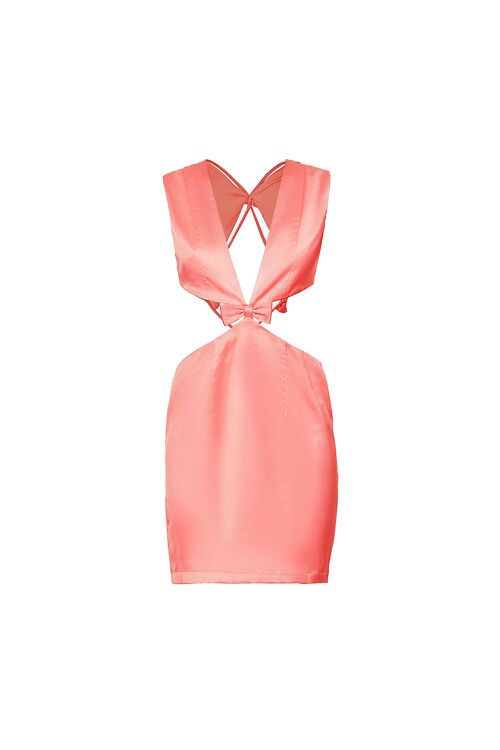 Zendaya Pale Pink Satin Backless Mini Dress