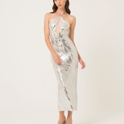Winonah Silber Neckholder-Kleid