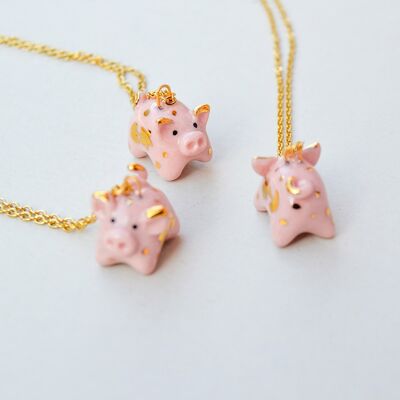 Porcelain Pig Pendant