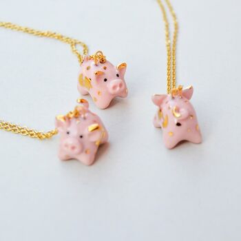 Pendentif Porc en Porcelaine 1