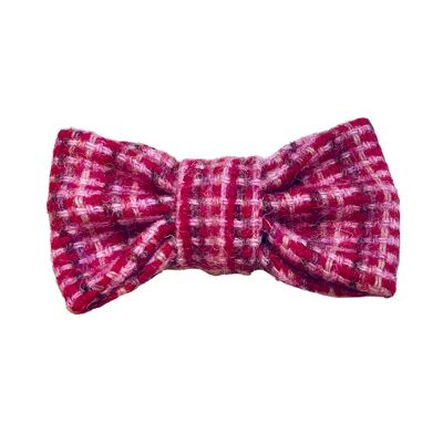 Berry Pink Dog Bow Tie - Harris Tweed