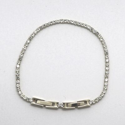 Bracelet, tennis bracelet stainless steel with zirconia