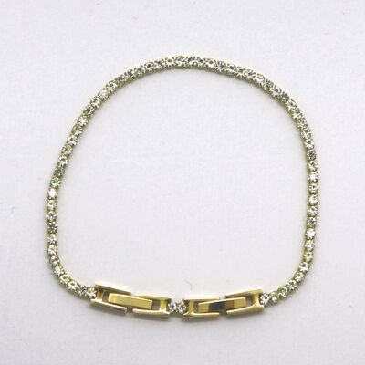 Bracelet, bracelet de tennis en acier inoxydable or avec zircone