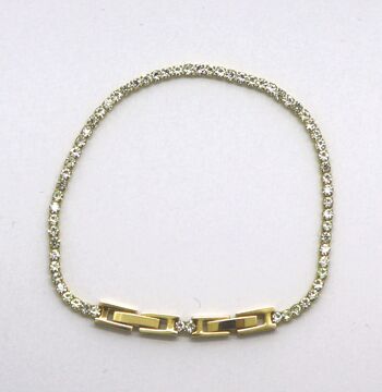 Bracelet, bracelet de tennis en acier inoxydable or avec zircone 1