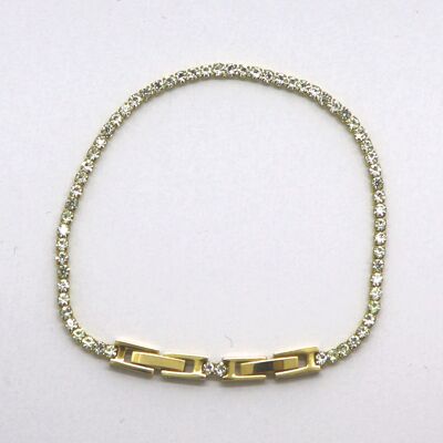 Bracelet, tennis bracelet stainless steel gold with zirconia