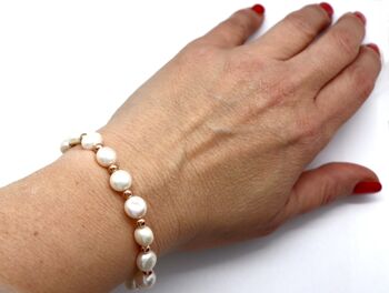 Bracelet de perles alternant avec des boules en acier inoxydable 2