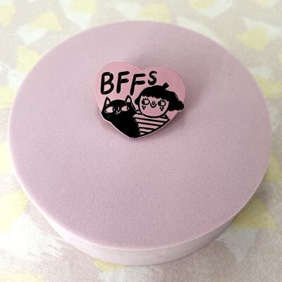 BFFs Pink Enamel Pin

| greeting card