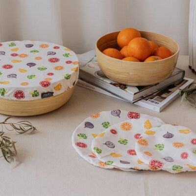 Bowl cover set of 3 fruits & vegetables