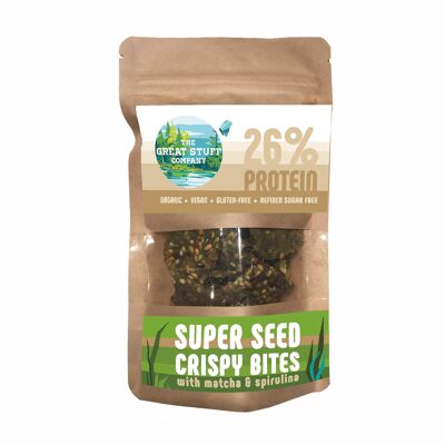 Super Seed Crispy Bites con Matcha y Spirulina (10 x 50g)