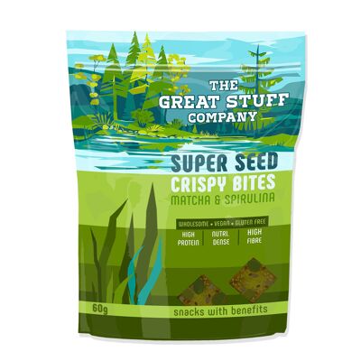 Bocconcini croccanti Super Seed con matcha e spirulina (10 x 60 g)
