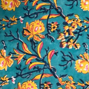 Robe Iconique Bloom Jaune sur fond turquoise 4