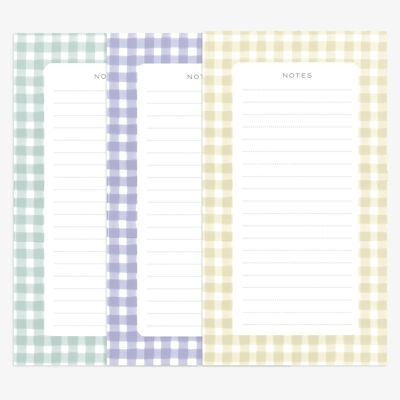 Lot de 3 bloc notes motif Vichy