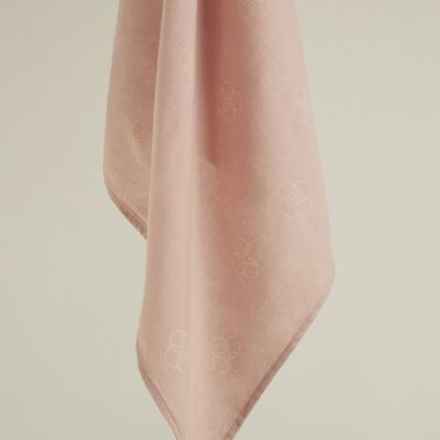 Muselina premium 120x120cm de algodón orgánico en flor de rosa
