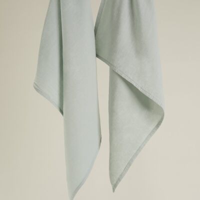 Premium burp cloths set of 2 70x70cm made of organic cotton in ocean blue