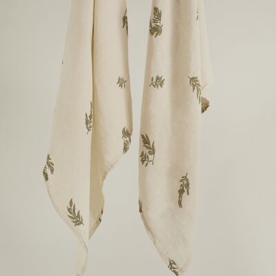 Premium burp cloths set of 2 70x70cm made of organic cotton with Olive Leaf Print