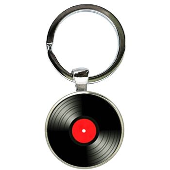 Porte Clés Disque Vinyle - Rouge Et Noir 3