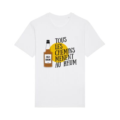 Tshirt blanc tous les chemins mènent au rhum