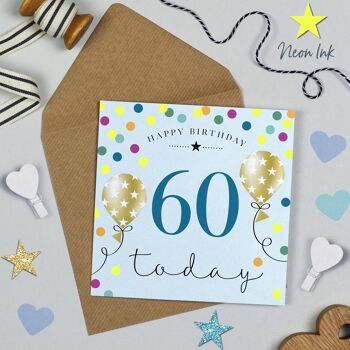 Ballon Brights 60e Anniversaire Bleu