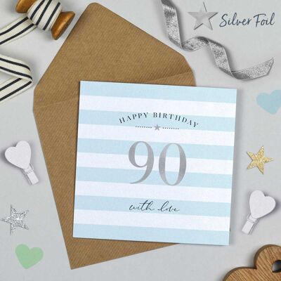 90 cumpleaños Azul/Rosa - Azul